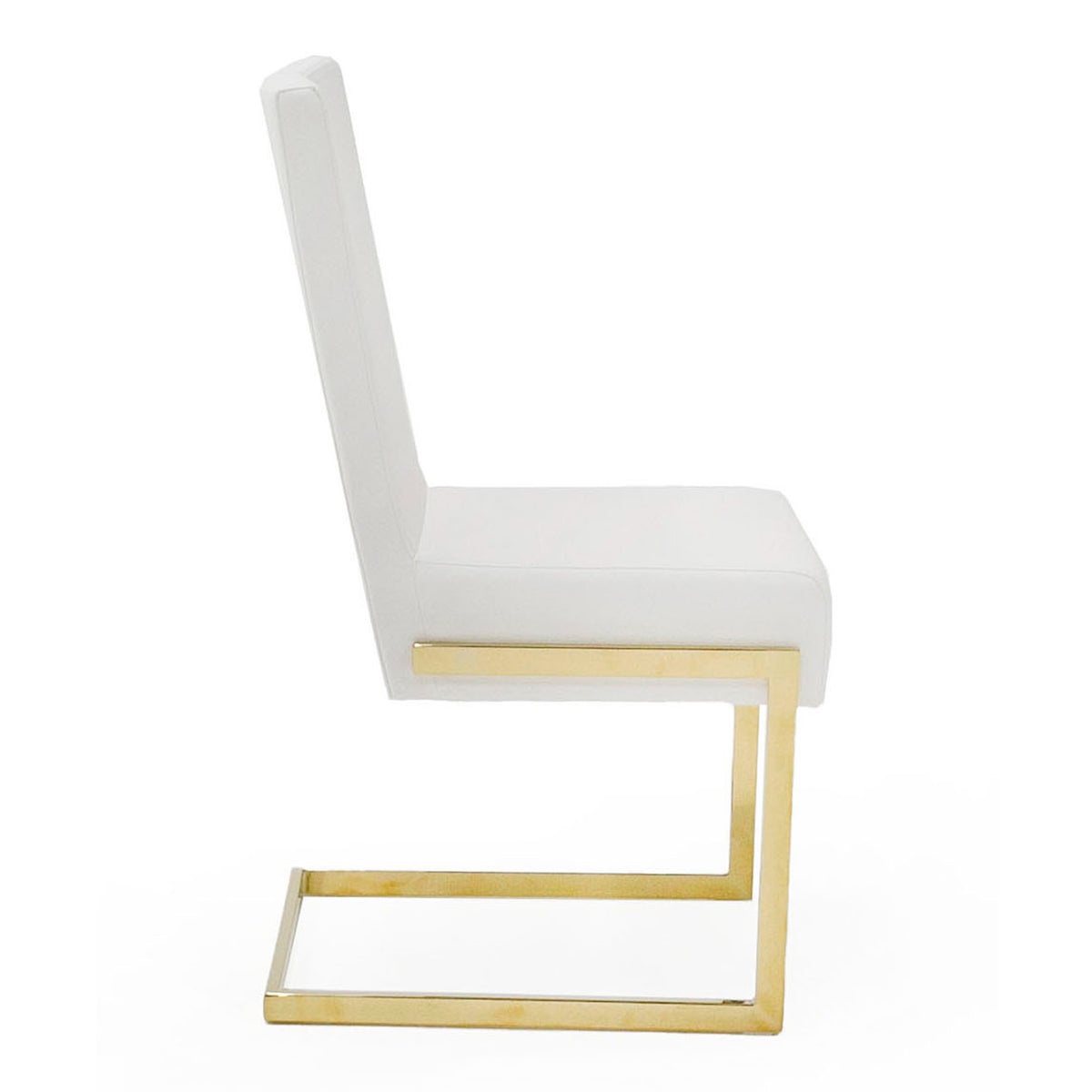 Batavia Modern White & Gold Dining Chair (Set of 2)
