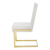 Batavia Modern White & Gold Dining Chair (Set of 2)