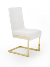 Batavia Modern White & Gold Dining Chair (Set of 2)
