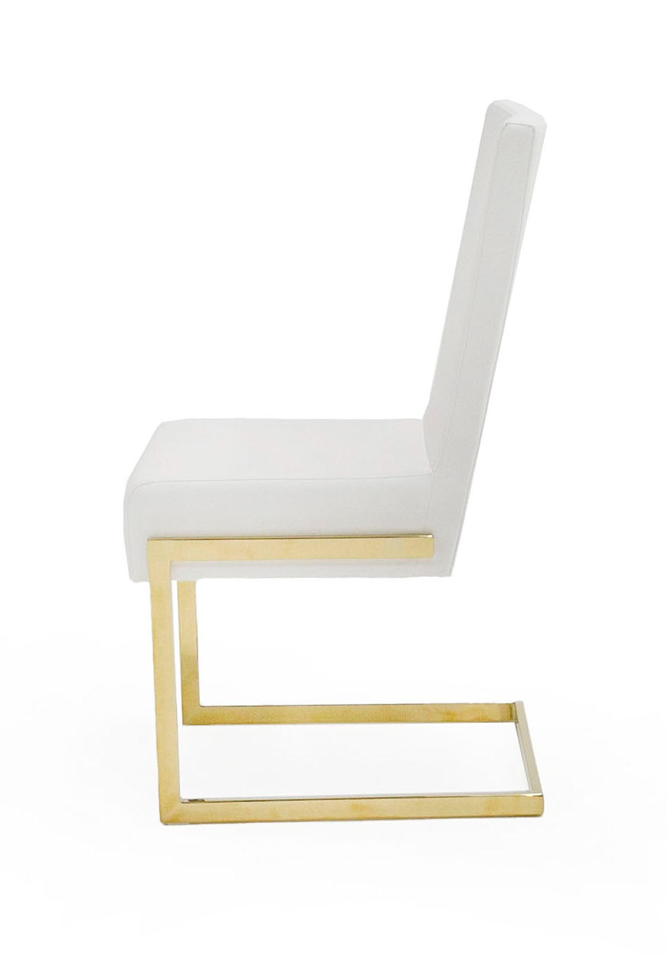 Batavia Modern White & Gold Dining Chair (Set of 2)