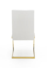 Batavia Modern White & Gold Dining Chair (Set of 2)
