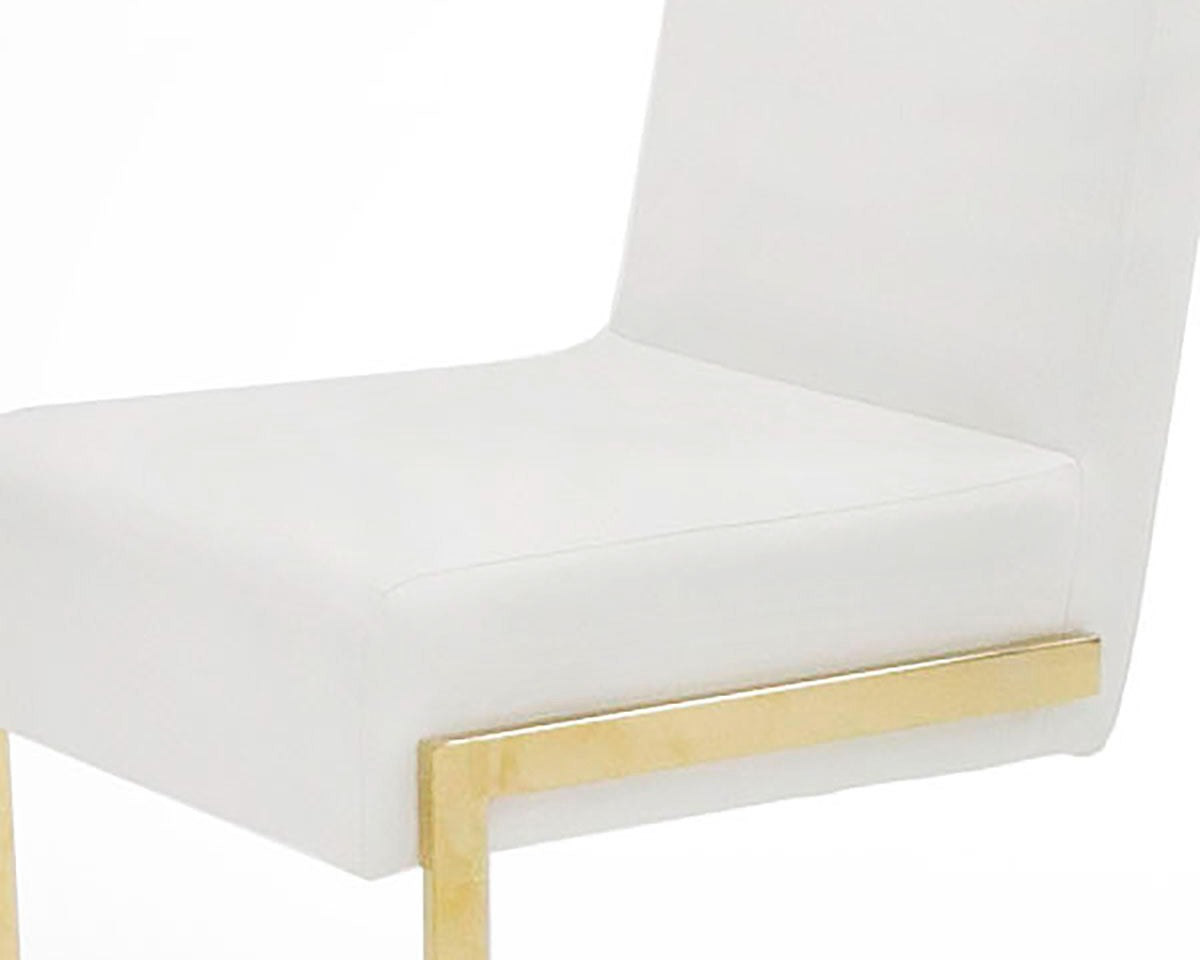 Batavia Modern White & Gold Dining Chair (Set of 2)