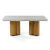Bateman Modern Faux Concrete + Walnut Dining Table