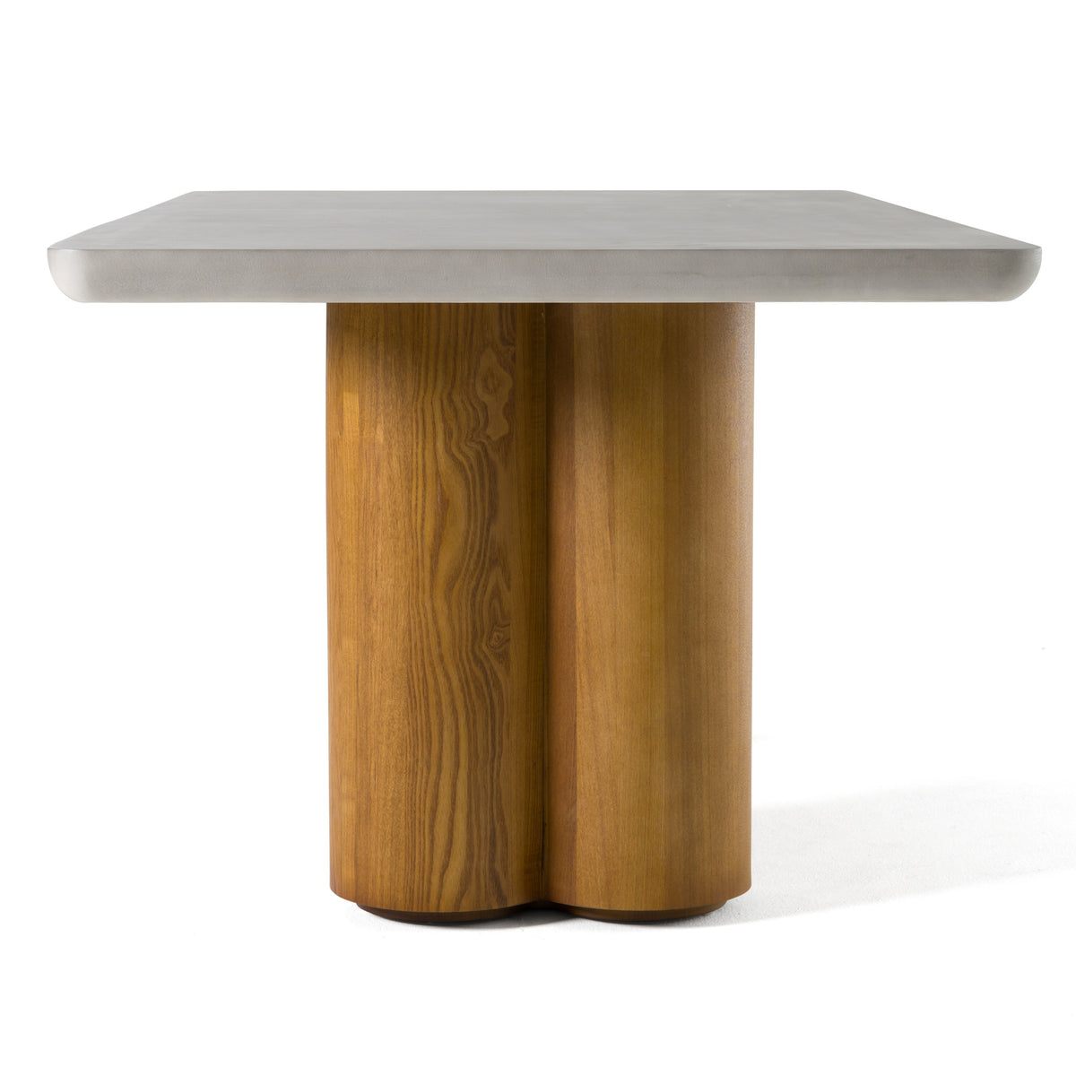 Bateman Modern Faux Concrete + Walnut Dining Table