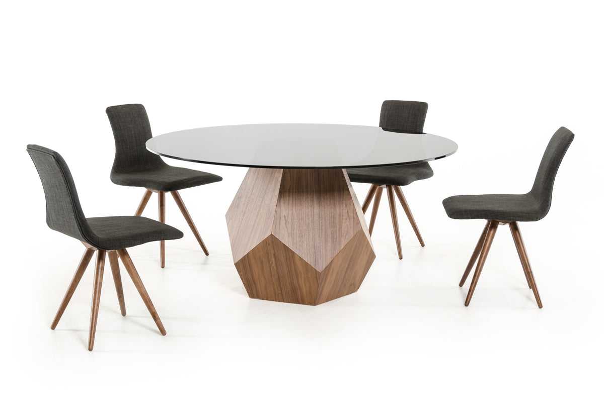 Rackham Mid-Century Walnut Round Dining Table