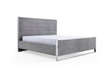 Charlene Modern Grey Elm & Stainless Steel 4-Piece Bedroom Set