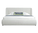 Eastern King Butler Sample Off-White Fabric Bed