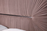 Duke Modern Grey Velvet & Black Gun Chrome Bed