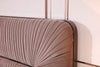 Duke Modern Grey Velvet & Black Gun Chrome Bed