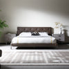 Eastern King BD2406 Sample Brown Vegan Leather Bed