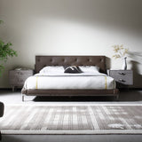 Eastern King BD2406 Sample Brown Vegan Leather Bed