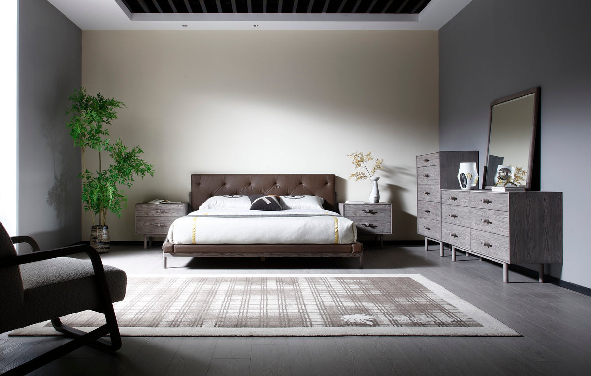 BD2406 Brown Vegan Leather Bed