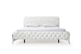 Eastern King Legend Modern White Bonded Leather Bed