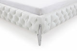 Eastern King Legend Modern White Bonded Leather Bed