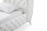 Eastern King Legend Modern White Bonded Leather Bed