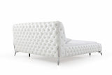 Eastern King Legend Modern White Bonded Leather Bed