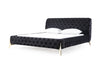 California King Legend Modern Black Velvet & Gold Bed