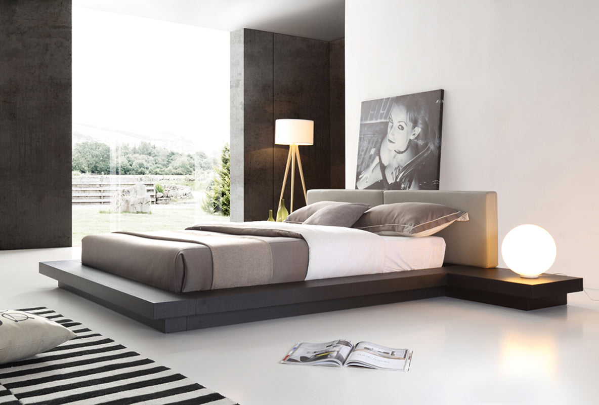 Opal Modern Wenge & Grey Platform Bed