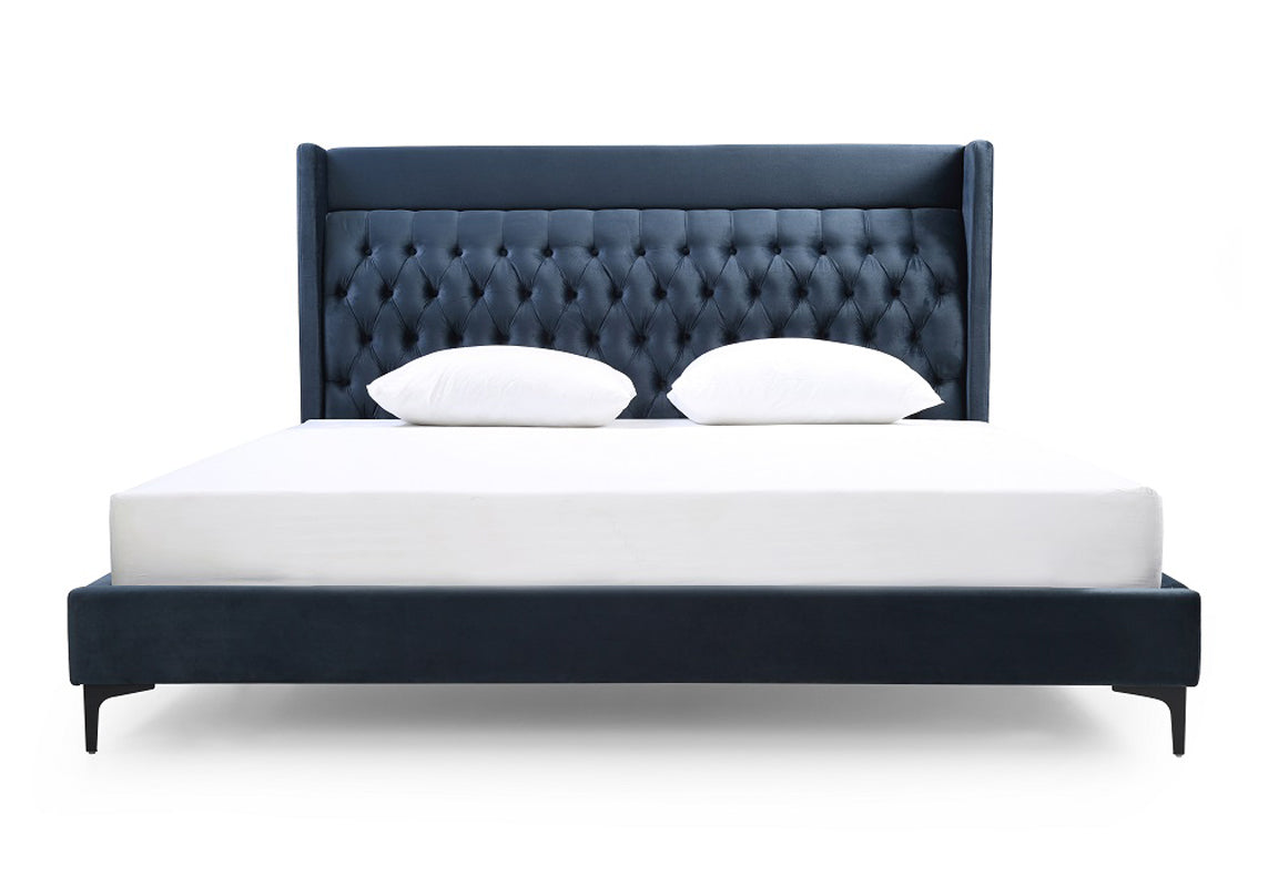 Wales Modern Blue Fabric Bed
