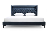 Wales Modern Blue Fabric Bed