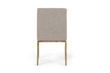Beasley Modern Beige Linen + Brass Dining Chair