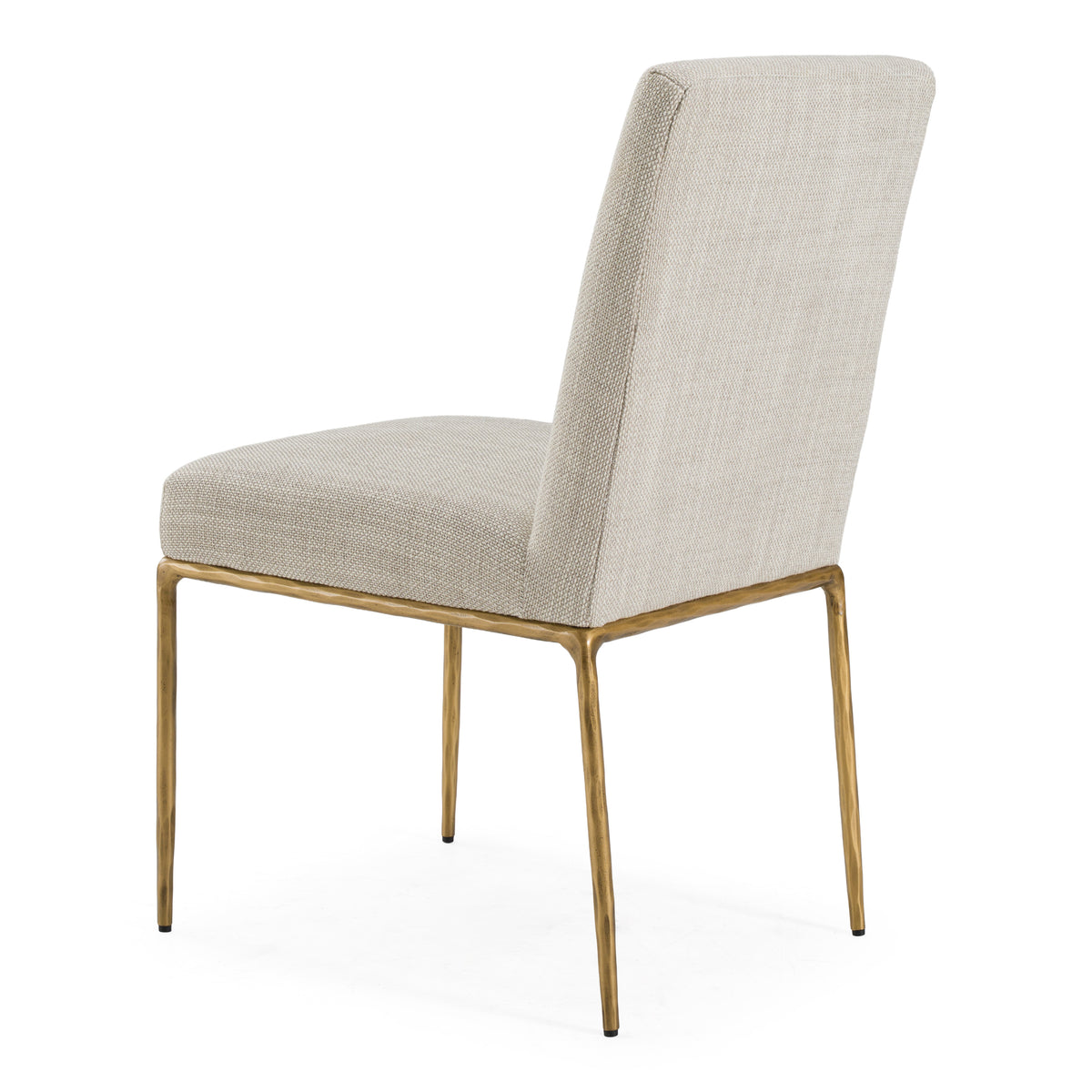 Beasley Modern Off-White Linen + Brass Dining Chair