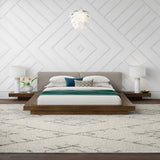 Tokyo Contemporary Walnut and Grey Platform Bed