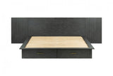 Manchester- Contemporary Platform Dark Grey Bed with Drawers