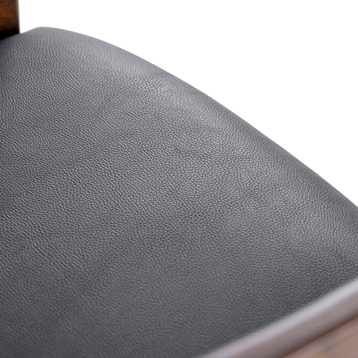 Belton Modern Black Vegan Leather + Brown Oak Dining Chair
