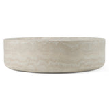 Benji Modern Faux Travertine Round Large Coffee Table