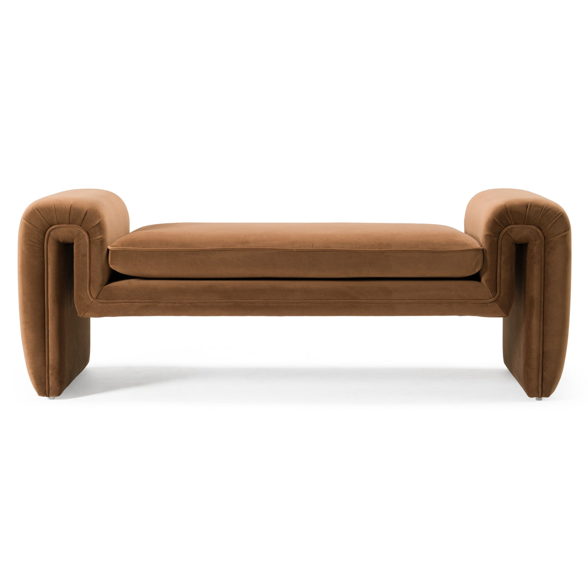 Bentley Modern Brown Velvet Bench