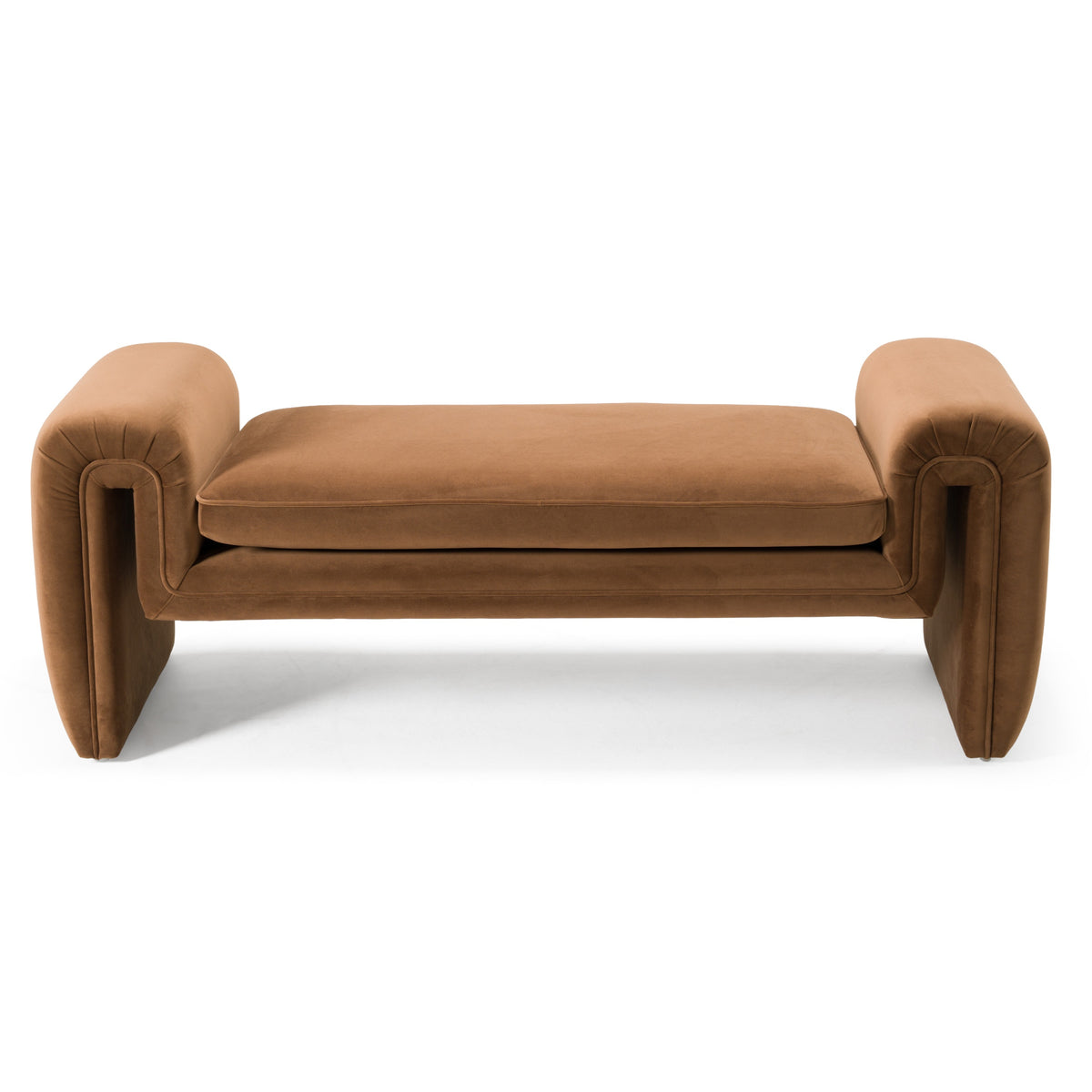 Bentley Modern Brown Velvet Bench