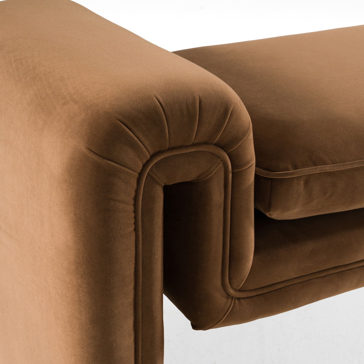 Bentley Modern Brown Velvet Bench
