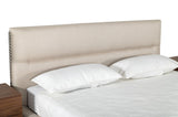 Bergeron Contemporary Cream Woven Fabric Bed