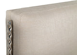 Bergeron + Lorenzo Contemporary Cream Fabric + Light Oak 4-Piece Bedroom Set
