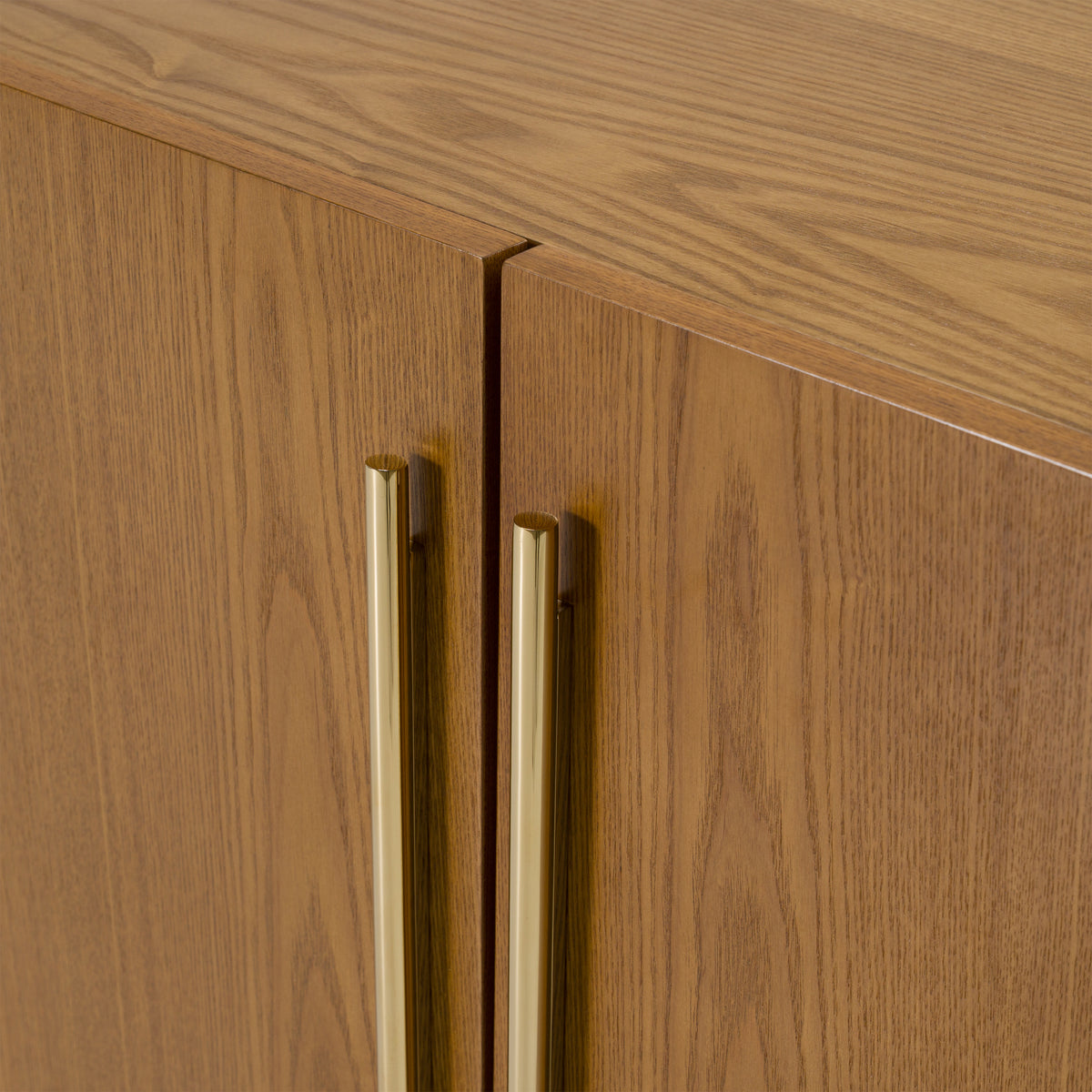 Bernard Mid-Century Modern Walnut & Gold Buffet