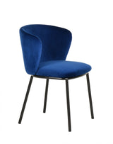 Bessie Modern Blue Velvet Dining Chair (Set of 2)