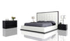 Queen Beth Modern Wenge with White Leatherette Bed