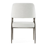 Betty Modern Off-White Fabric + Bronze Dining Chair