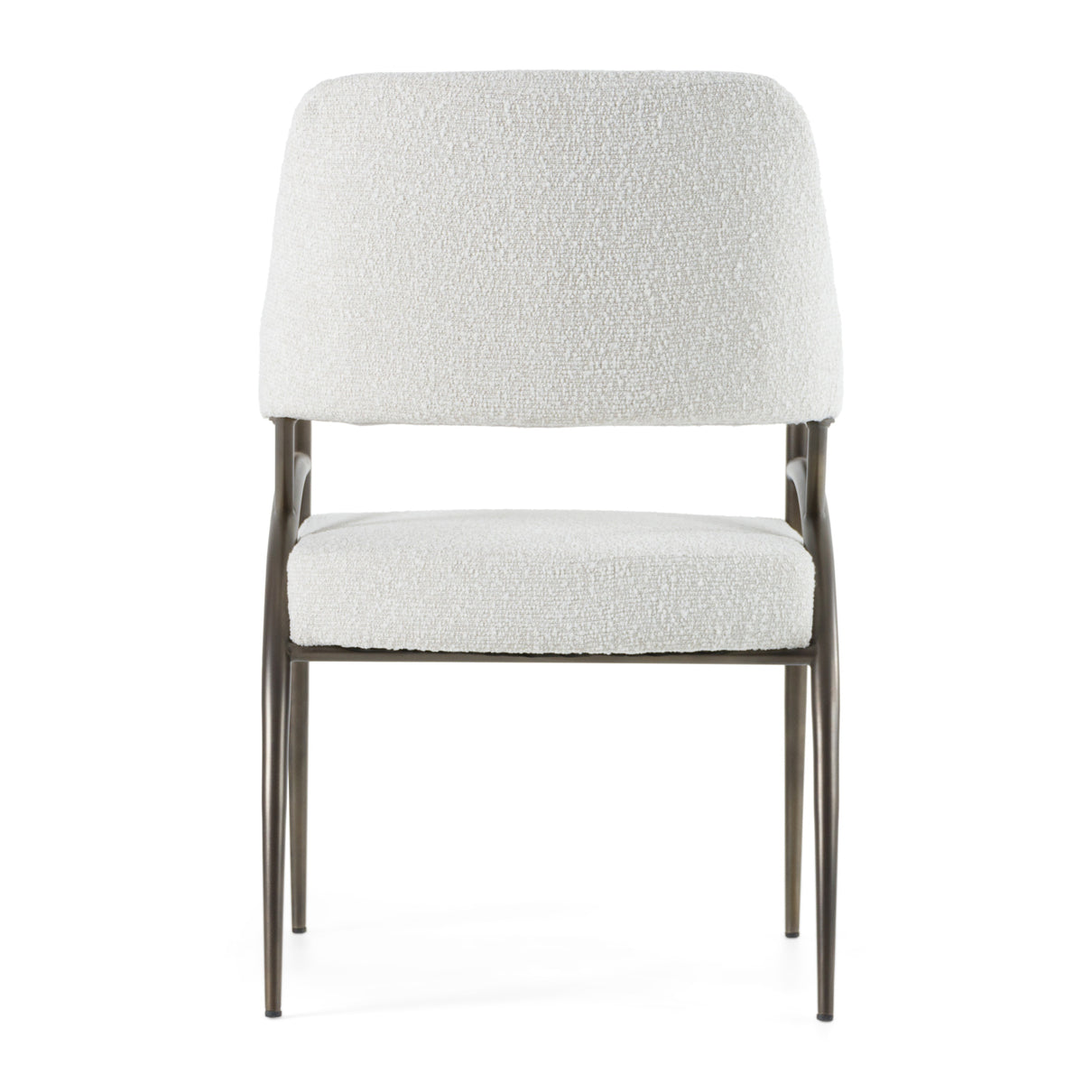 Betty Modern Off-White Fabric + Bronze Dining Chair