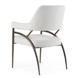 Betty Modern Off-White Fabric + Bronze Dining Chair