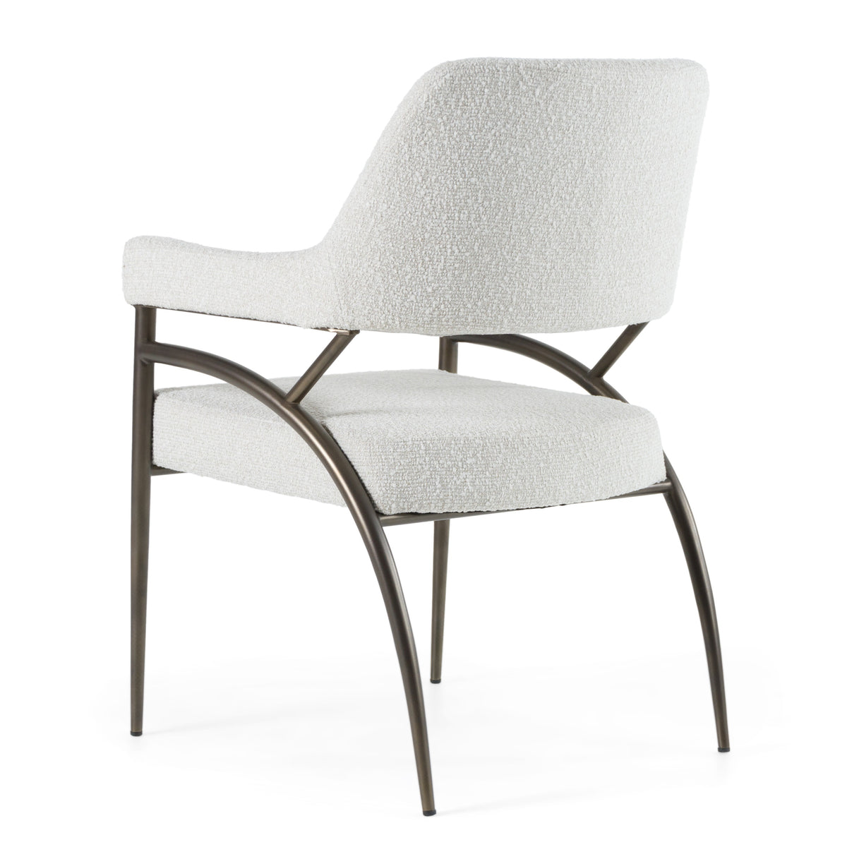 Betty Modern Off-White Fabric + Bronze Dining Chair