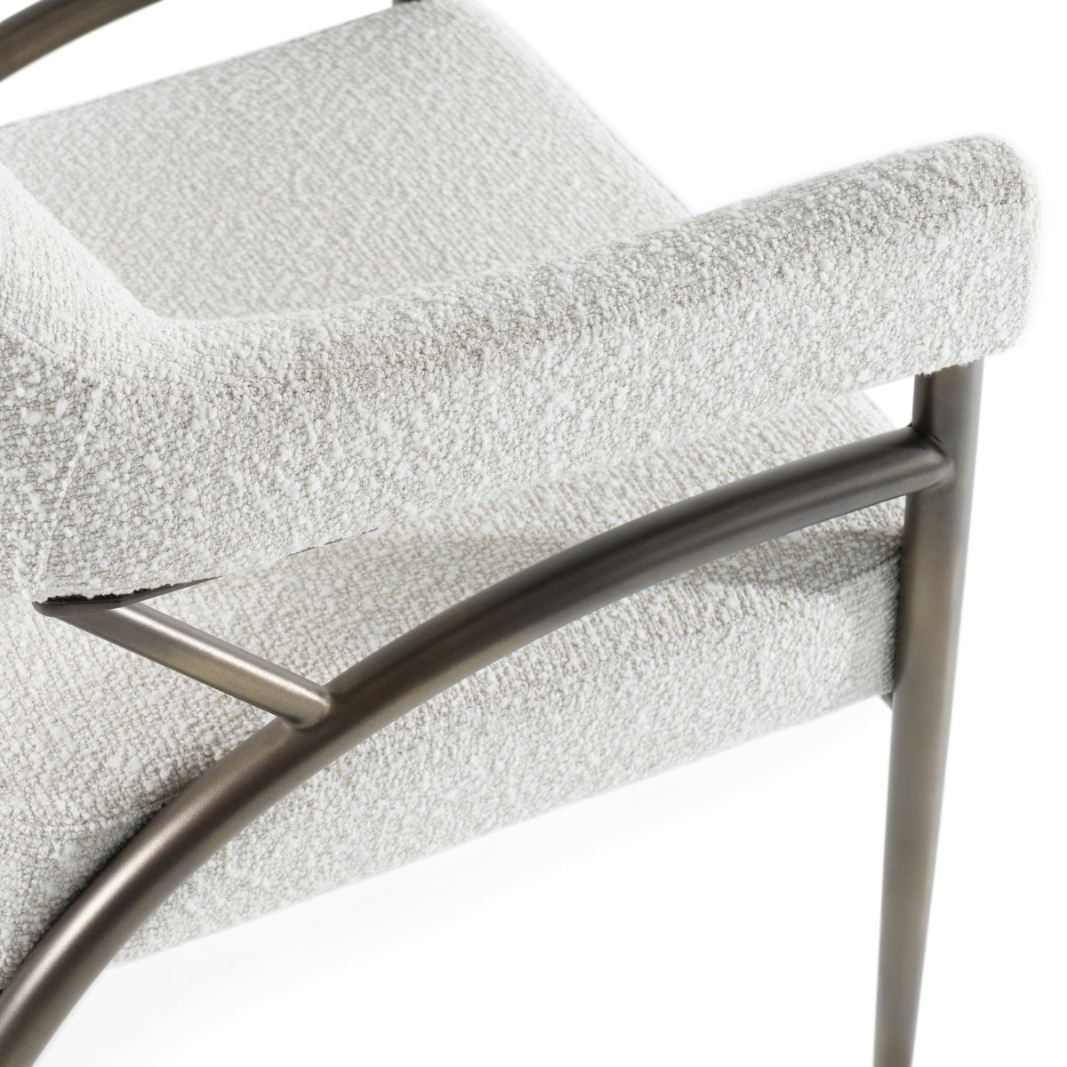 Betty Modern Off-White Fabric + Bronze Dining Chair