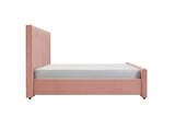 Eastern King Beverly Modern Mauve Velvet Bed