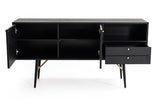 Billy Modern Black Oak & Gold Buffet