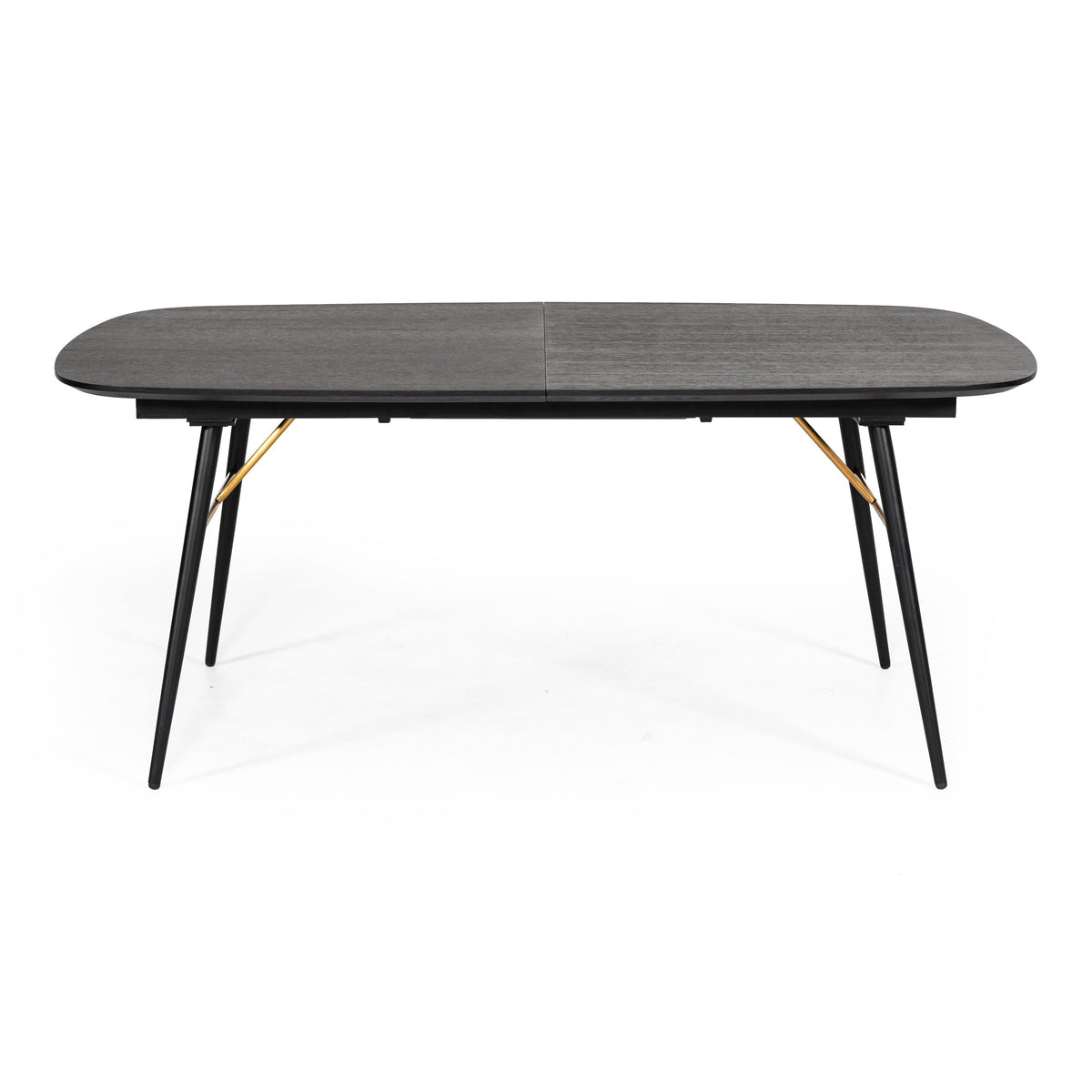 Billy Modern Black Oak & Gold Extendable Dining Table