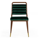 Biscay Modern Dark Green & Walnut Steel Dining Chair