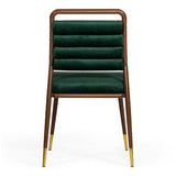 Biscay Modern Dark Green & Walnut Steel Dining Chair