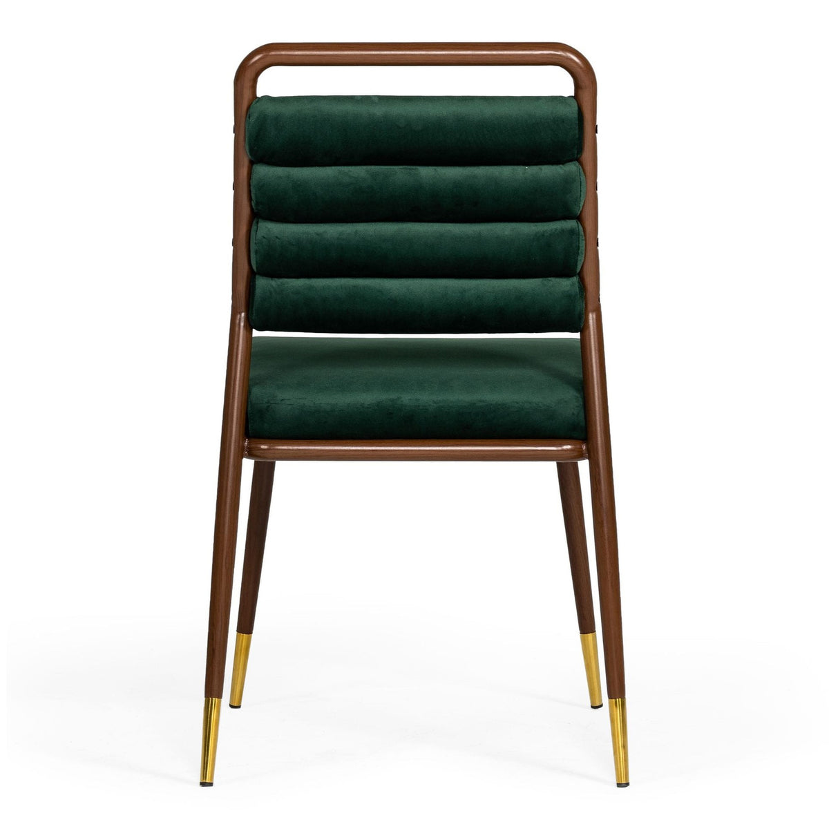 Biscay Modern Dark Green & Walnut Steel Dining Chair