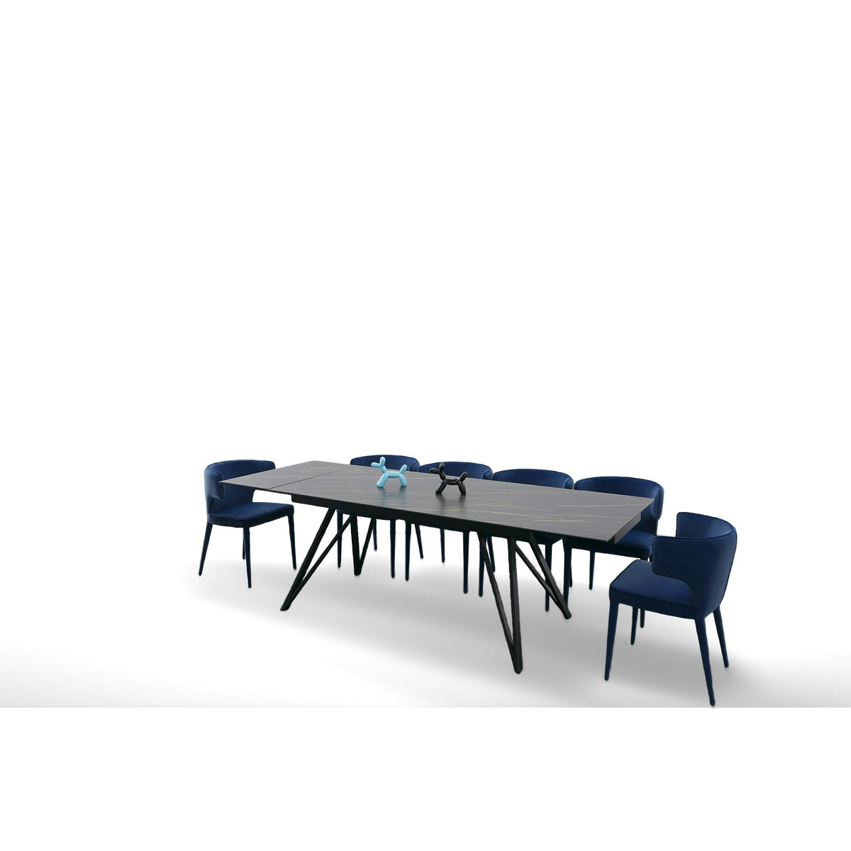 Bobby Modern Black Ceramic Extendable Dining Table